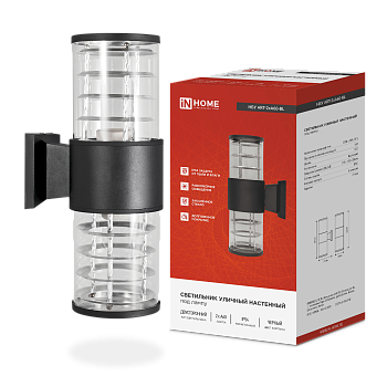 Светильник уличный настенный двусторонний НБУ ART-2хA60-BL алюминиевый черный IP54 IN HOME в Хабаровске