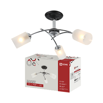 Люстра под лампу AURA NEST-3E27-CH 3хЕ27 матовый плафон хромированный корпус IN HOME в Хабаровске