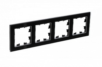 Рамка четырехместная AtlasDesign Nature SE стекло черная в Хабаровске