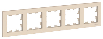 Рамка пятиместная AtlasDesign SE бежевая в Хабаровске