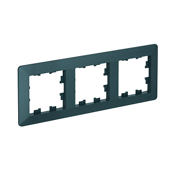 Рамка тройная AtlasDesign AIR SE ИЗУМРУД/дымчатая черная в Хабаровске