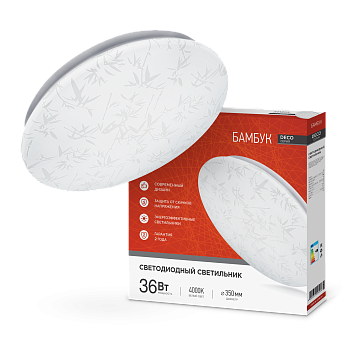 Светильник светодиодный серии DECO БАМБУК 36Вт 230В 4000К 3240Лм 380х55мм IN HOME в Хабаровске