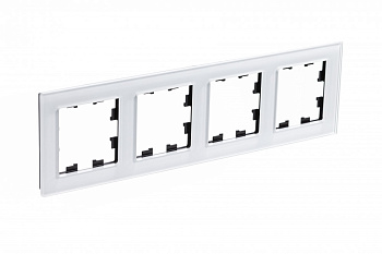 Рамка четырехместная AtlasDesign Nature SE стекло белая в Хабаровске