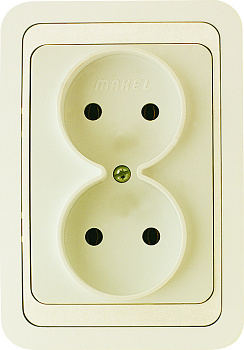 Розетка двойная МИМОЗА MAKEL крем в Хабаровске