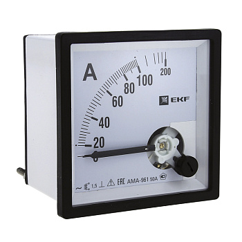 Амперметр AMA-961 аналоговый на панель (96х96) квадратный вырез 50А прямое подключение EKF в Хабаровске