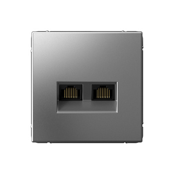 ARTGALLERY РОЗЕТКА двойная компьютерная RJ45+RJ45, кат.6А, механизм, СТАЛЬ в Хабаровске