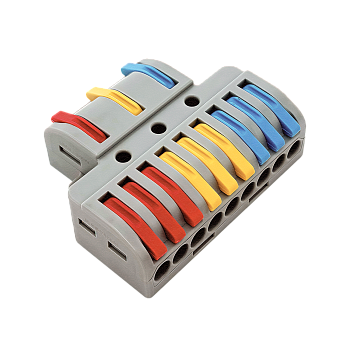 Клемма проходная разветвительная КПР 222-4139 с рычагами 3/9 полюса 0.08-2.5/4мм2 (3шт./уп.) IN HOME в Хабаровске