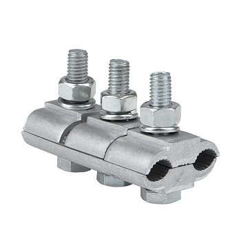 Зажим соединительный плашечный 3 болта М6 (D провода 9,6...11,4 мм) ПА-2-2 EKF PROxima в Хабаровске