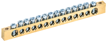 Шина IEK PEN "земля-ноль" 8х12мм 14/2 (14групп/креп по краям) в Хабаровске