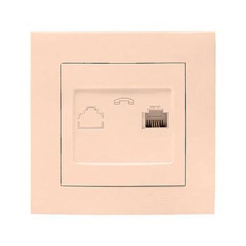 Валенсия розетка телефонная RG-11 1-местная кремовая EKF PROxima в Хабаровске