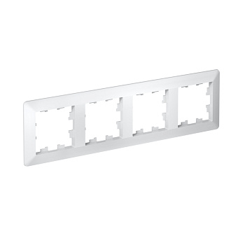 Рамка четырехместная AtlasDesign AIR SE белая/дымчатая белая в Хабаровске