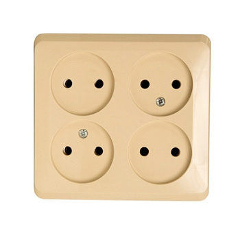 Розетка четырехместная ЭТЮД SE накладная крем в Хабаровске