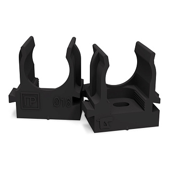 Крепеж-клипса для труб для прямого монтажа черная 16 мм Промрукав в Хабаровске