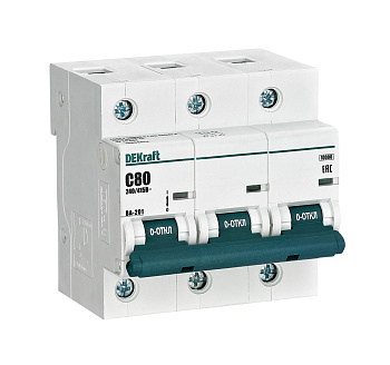 Автоматический выключатель DEKraft ВА-201 3Р 80А 10кА х-ка С в Хабаровске