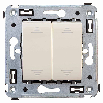 Переключатель двухклавишный в стену, Avanti "Ванильная дымка" DKC в Хабаровске