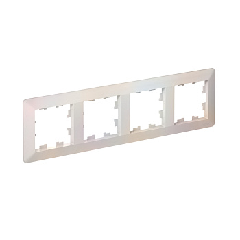 Рамка четырехместная AtlasDesign AIR SE жемчуг/дымчатая белая в Хабаровске