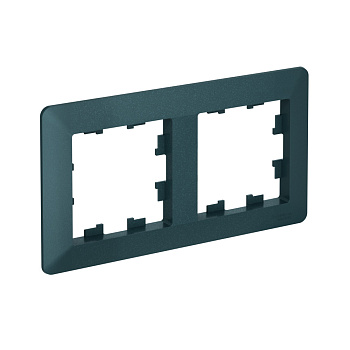 Рамка двойная AtlasDesign AIR SE ИЗУМРУД/дымчатая черная в Хабаровске