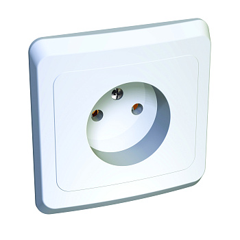 Розетка одинарная ЭТЮД SE белая в Хабаровске