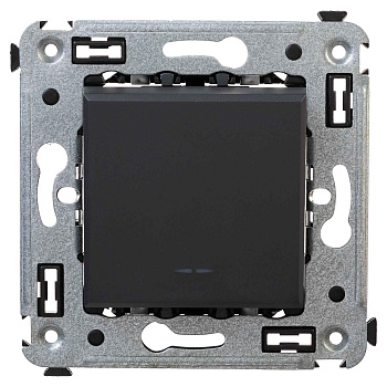 Выключатель одноклавишный в стену, Avanti "Черный матовый" DKC в Хабаровске