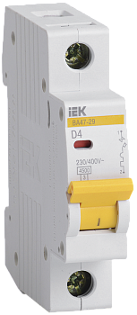 Автоматический выключатель ВА47-29 1Р 4А 4,5кА характеристика D IEK в Хабаровске