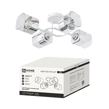Светильник потолочный под лампу AURA TESO-WH-4E27 540x430x150 белый IN HOME в Хабаровске