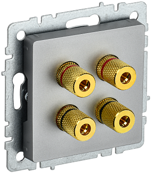 Аудиорозетка четырехместная BRITE IEK сталь в Хабаровске