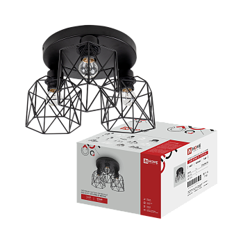 Светильник настенно-потолочный под лампу LOFT ATIKO-СL-3E27R-BL 3хЕ27 черный IN HOME в Хабаровске