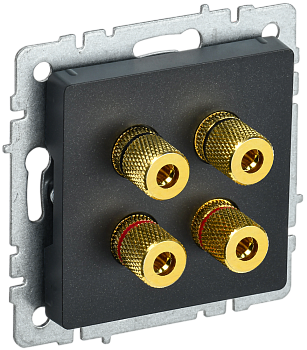 Аудиорозетка четырехместная BRITE IEK черная в Хабаровске