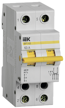 Выключатель-разъединитель трехпозиционный ВРТ-63 2P 63А IEK в Хабаровске