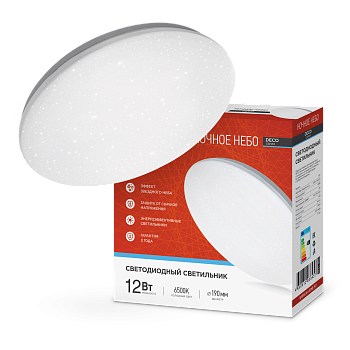 Светильник светодиодный серии DECO НОЧНОЕ НЕБО 12Вт 230В 6500К 1080Лм 210х65мм IN HOME в Хабаровске