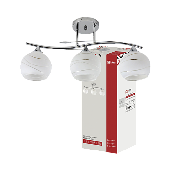 Люстра линейная под лампу AURA PERLA-3E27-LWC 3хЕ27 матовый плафон, хром IN HOME в Хабаровске