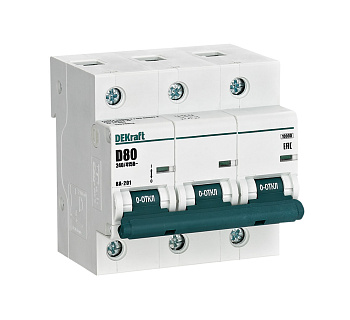 Автоматический выключатель DEKraft ВА-201 3Р 80А 10кА х-ка D в Хабаровске