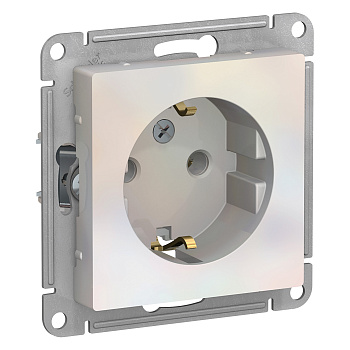 Розетка одинарная AtlasDesign SE с заземлением жемчуг в Хабаровске