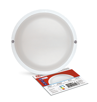 Светильник светодиодный герметичный СПП ОAД-2065-КРУГ 20Вт 6500К 1800Лм с оптико-акустическим датчиком IP65 155мм IN HOME в Хабаровске