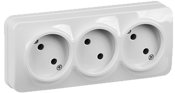 Розетка 3ая без з/к НАКЛАДНАЯ 10А GLORY белая РС23-2-ХБ IEK в Хабаровске