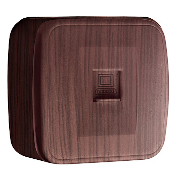 Розетка Phone 1-местная ОП Минск тёмное дерево EKF в Хабаровске