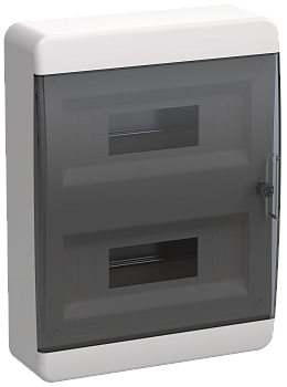 TEKFOR Корпус пластиковый ЩРН-П-24 IP41 черная прозрачная дверь IEK в Хабаровске