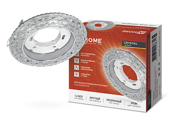 Светильник встраиваемый GX53R-crystal БАБОЧКИ-R15L с подсветкой 4К под GX53 Прозрачный/Хром IN HOME в Хабаровске