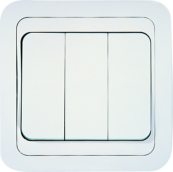 Выключатель трехклавишный МИМОЗА MAKEL белый в Хабаровске