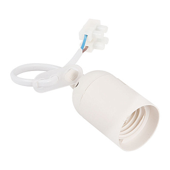 Патрон подвесной с клеммной колодкой E27 белый, с этикеткой, индивидуальный пакет REXANT в Хабаровске