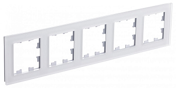 Рамка пятиместная AtlasDesign Nature SE матовое стекло белая в Хабаровске