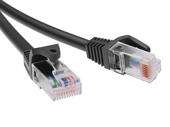 Патч-корд неэкр. CAT5E U/UTP 4х2, LSZH, черный, 0.5м ДКС в Хабаровске