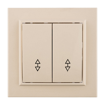 Выключатель 2-клавишный СП проходной 10А бежевый Минск EKF в Хабаровске