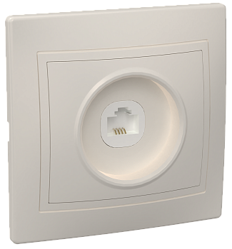 РТ10-ККм Розетка 1местная телефонная КВАРТА (кремовый) IEK в Хабаровске