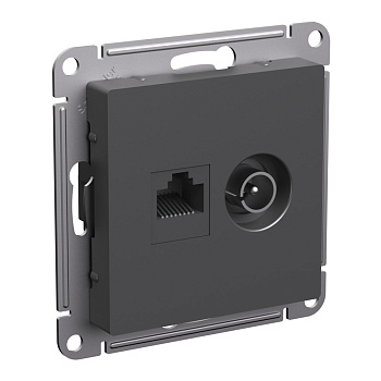 Розетка двойная ТВ+компьютерная AtlasDesign SE базальт в Хабаровске