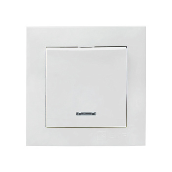 Выключатель одноклавишный с подсветкой Валенсия EKF белый в Хабаровске