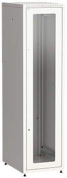 ITK Шкаф сетевой LINEA E 42U 600х600мм двери 2шт стеклянная передняя дверь задняя металлическая серый в Хабаровске