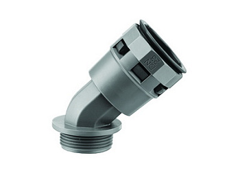 Муфта 45 грд. труба-коробка DN 23 мм, М25х1,5, полиамид, цвет черный DKC в Хабаровске