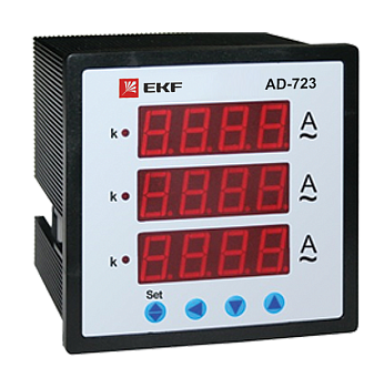 Амперметр AD-723 цифровой на панель (72х72) трехфазный EKF  PROxima в Хабаровске