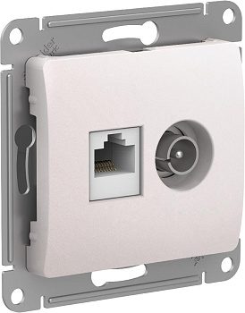 Розетка двойная ТВ+компьютерная RJ45, категории 5Е Glossa SE перламутр в Хабаровске